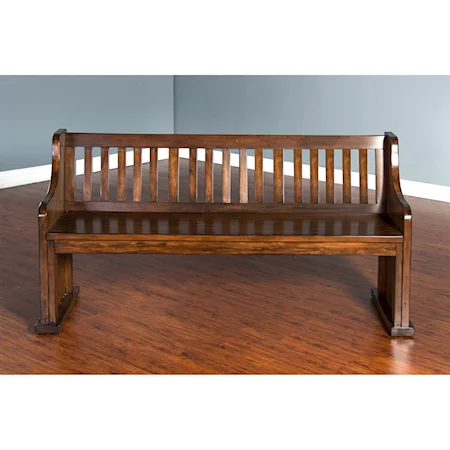 Mission Dining Bench with Slat Back